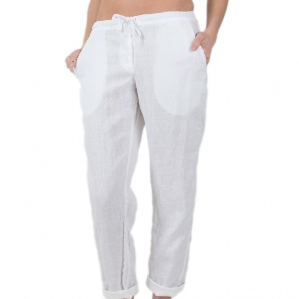 CP Shades Hampton White Linen Pant